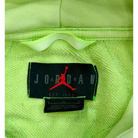 Nike Jordan Wings Washed Pullover Hoodie - Men's Large - Green - Picture 9 of 10